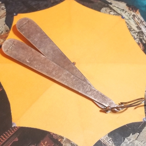 LONG Designer signed Vintage Sterling Turquoise Earrings - Picture 2 of 6